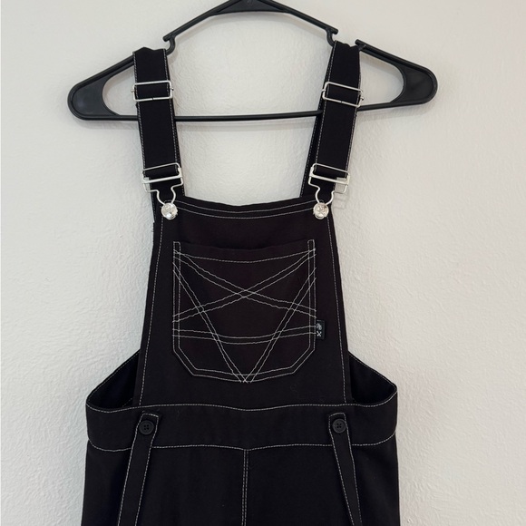 Royal Bones Black Denim Overall Dress Women’s Sz Small - Picture 2 of 9